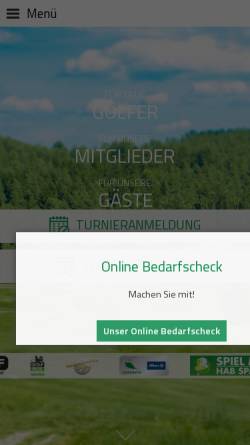 Vorschau der mobilen Webseite www.glcoberpfaelzerwald.de, Golf- und Landclub Oberpfälzer Wald e.V.