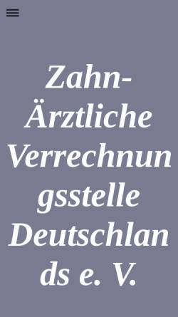 Vorschau der mobilen Webseite www.zvd-ev.de, Zahnärztliche Verrechnungsstelle Deutschlands e.V.