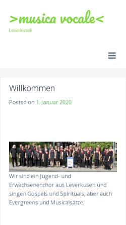 Vorschau der mobilen Webseite www.musica-vocale.de, Musica Vocale