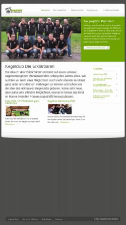 Vorschau der mobilen Webseite www.erklaerbaeren.de, Kegelclub Die Erklaerbaeren