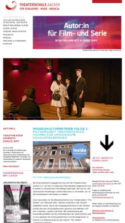 Vorschau der mobilen Webseite www.theaterschule-aachen.de, Theaterschule Aachen