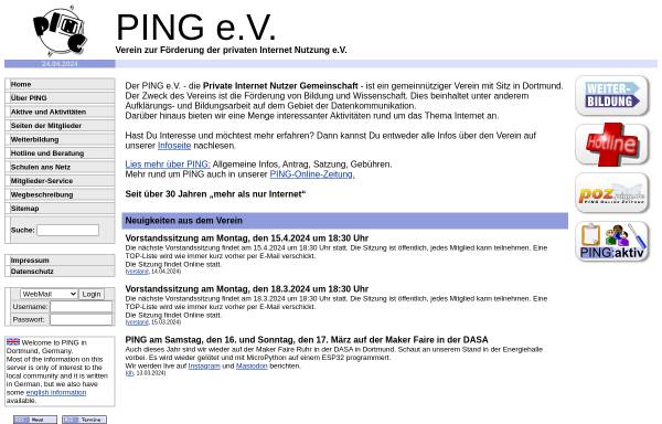 Vorschau von www.ping.de, PING e.V.