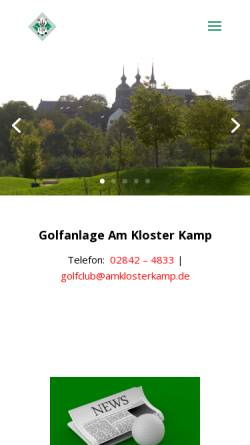 Vorschau der mobilen Webseite www.golfclub-am-kloster-kamp.de, Golf Club Kloster Kamp