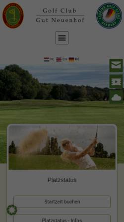 Vorschau der mobilen Webseite www.golfclub-gut-neuenhof.de, Golf-Club Gut Neuenhof