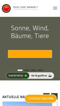 Vorschau der mobilen Webseite www.golfclub-dortmund.de, Golfclub Dortmund