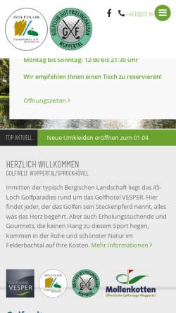 Vorschau der mobilen Webseite golfclub-felderbach.de, Golfclub Felderbach e.V.