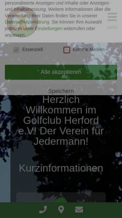 Vorschau der mobilen Webseite golfclubherford.de, Golfclub Herford