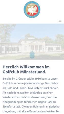 Vorschau der mobilen Webseite www.gc-muensterland.de, Golfclub Münsterland
