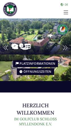 Vorschau der mobilen Webseite www.gcsm.de, Golfclub Schloss Myllendonk e.V.