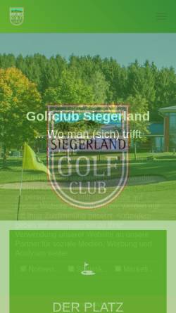 Vorschau der mobilen Webseite www.golfclub-siegerland.de, Golfclub Siegerland