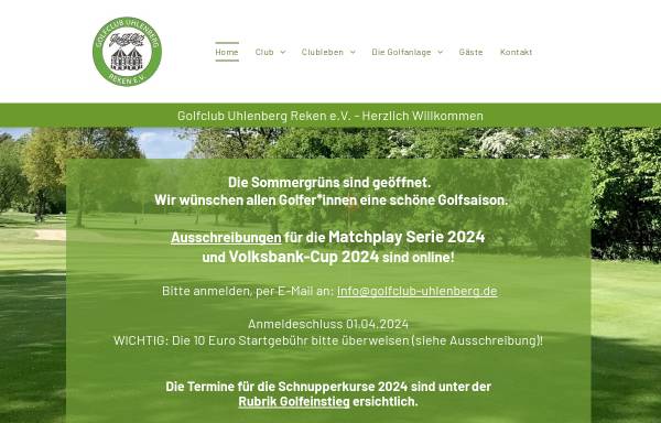 Vorschau von www.uhlenberg-reken.de, Golfclub Uhlenberg Reken e.V.