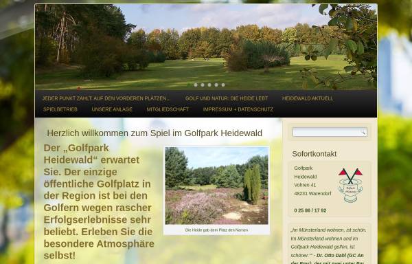 Vorschau von www.golfpark-heidewald.de, Golfpark Heidewald