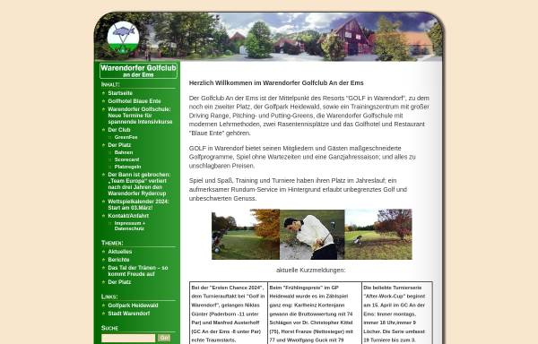 Vorschau von www.warendorfer-golfclub.de, Warendorfer Golfclub an der Ems