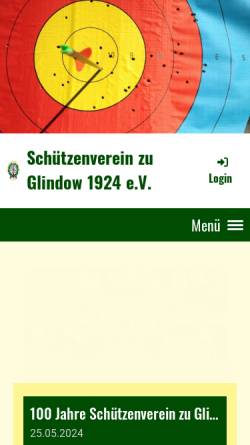 Vorschau der mobilen Webseite www.schuetzenverein-glindow.de, Bogenschießen beim Schützenverein zu Glindow 1924 e.V.