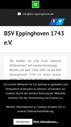 Vorschau der mobilen Webseite www.bsv-eppinghoven.de, Bürgerschützenverein Eppinghoven 1743 e.V.