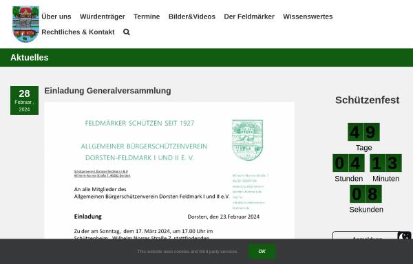 Vorschau von schuetzenverein-dorsten-feldmark.de, Allgemeiner Bürgerschützenverein Dorsten Feldmark I. und II. e.V.