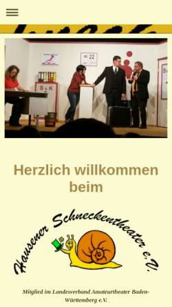 Vorschau der mobilen Webseite www.hausener-schneckentheater.de, Hausener Schneckentheater e.V.