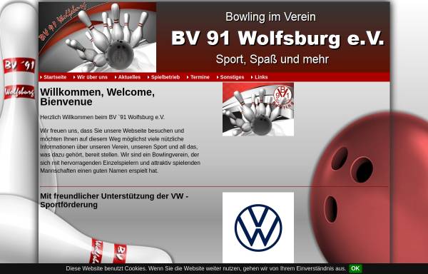 Vorschau von www.bv91.de, Bowlingverein 91 Wolfsburg