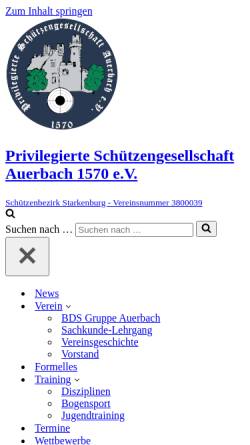 Vorschau der mobilen Webseite www.psg-auerbach.de, PSG-Auerbach 1570 e.V. Bensheim-Auerbach