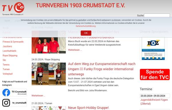 Vorschau von www.tv-crumstadt.de, Turnverein 1903 Crumstadt e.V.
