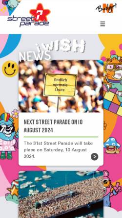 Vorschau der mobilen Webseite www.streetparade.com, Street Parade