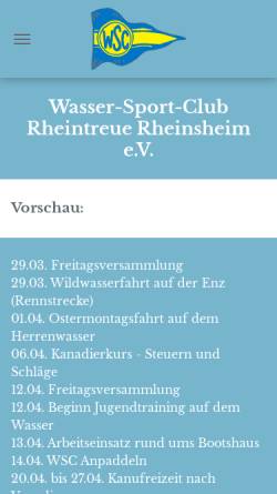 Vorschau der mobilen Webseite www.kanu-wsc.de, WSC Rheintreue Rheinsheim e.V.
