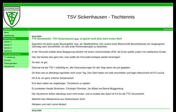 TSV Sickenhausen Tischtennisabteilung