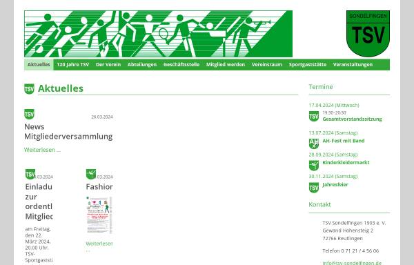 Vorschau von www.tsv-sondelfingen.de, TSV Sondelfingen Tischtennisabteilung