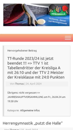 Vorschau der mobilen Webseite www.ttv-reicheneck.de, TTV Reicheneck e.V.