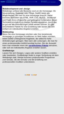 Vorschau der mobilen Webseite www.dawd.de, DaWD - Dinkelacker Web- und Dienstleistungen