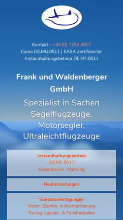 Vorschau der mobilen Webseite www.frankundwaldenberger.de, Frank und Waldenberger