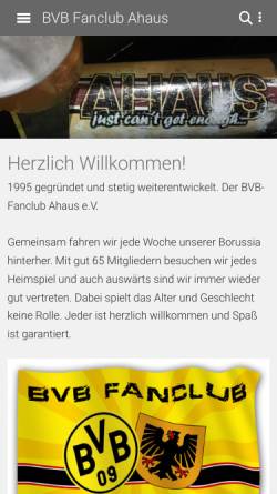 Vorschau der mobilen Webseite www.bvb-fanclub-ahaus.de, BVB Fanclub Ahaus e.V.