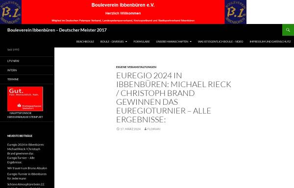 Vorschau von www.boule-verein-ibbenbueren.de, Bouleverein Ibbenbüren e.V.