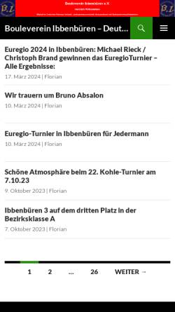 Vorschau der mobilen Webseite www.boule-verein-ibbenbueren.de, Bouleverein Ibbenbüren e.V.