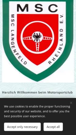 Vorschau der mobilen Webseite www.msc-langenfeld.com, Motorsportclub Langenfeld-Rheinland e.V.