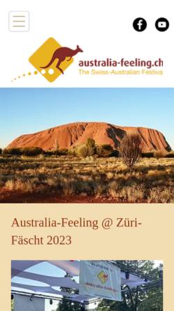 Vorschau der mobilen Webseite www.australia-feeling.ch, Australia-Feeling