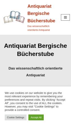 Vorschau der mobilen Webseite www.bergische-buecherstube.de, Bergische Bücherstube