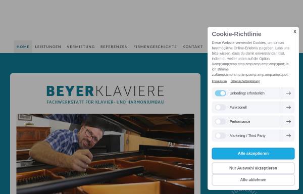 Vorschau von beyer-klaviere.de, Beyer-Klaviere