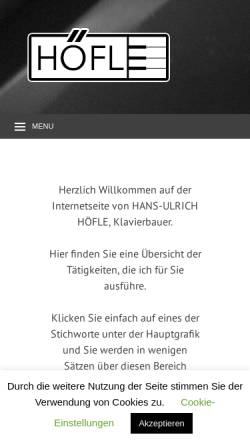 Vorschau der mobilen Webseite www.hoefle-klavierstimmer.de, Hoefle, Hans-Ulrich
