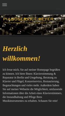 Vorschau der mobilen Webseite www.pianoservice-beyer.de, Piano Service Beyer