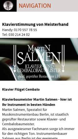Vorschau der mobilen Webseite www.salmen-berlin.de, Salmen, Martin