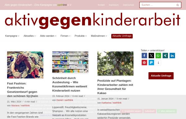 Vorschau von www.aktiv-gegen-kinderarbeit.de, Aktiv gegen Kinderarbeit