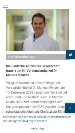 Vorschau der mobilen Webseite www.adipositas-gesellschaft.de, Deutsche Adipositas-Gesellschaft