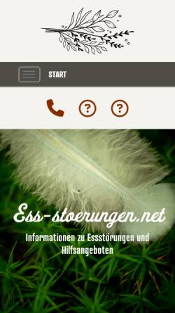 Vorschau der mobilen Webseite www.ess-stoerungen.net, Essstörungen: Infos, Hilfe, Prävention