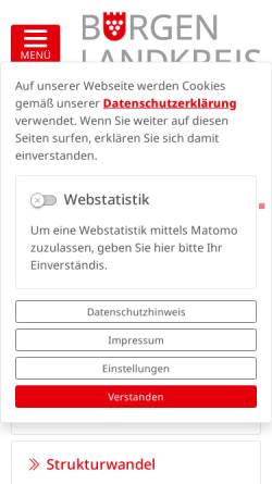 Vorschau der mobilen Webseite www.burgenlandkreis.de, Landkreis Burgenlandkreis