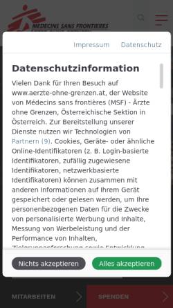 Vorschau der mobilen Webseite www.aerzte-ohne-grenzen.at, Ärzte ohne Grenzen Österreich