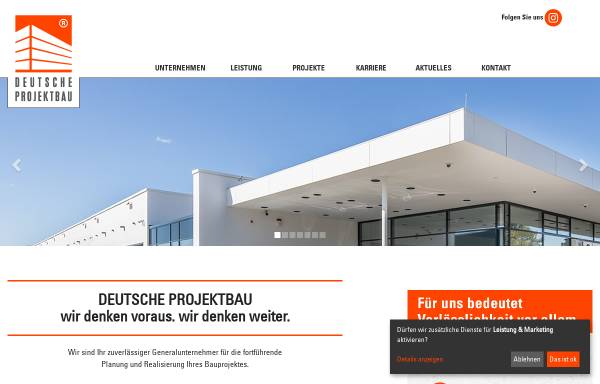 Vorschau von www.deutscheprojektbau.de, Hebel Projekbau GmbH & Co. KG