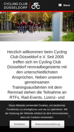 Vorschau der mobilen Webseite www.cyclingclub-duesseldorf.de, Cycling Club Düsseldorf e.V.