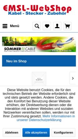 Vorschau der mobilen Webseite www.shop.emsl.de, EMSL-Eberhardt Media Sound & Light, Inh. Thomas Eberhardt
