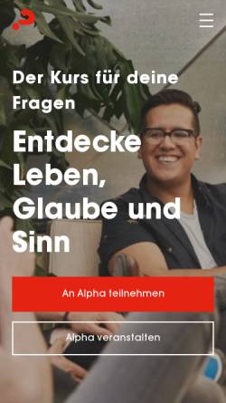 Vorschau der mobilen Webseite alphakurs.de, Alpha Deutschland